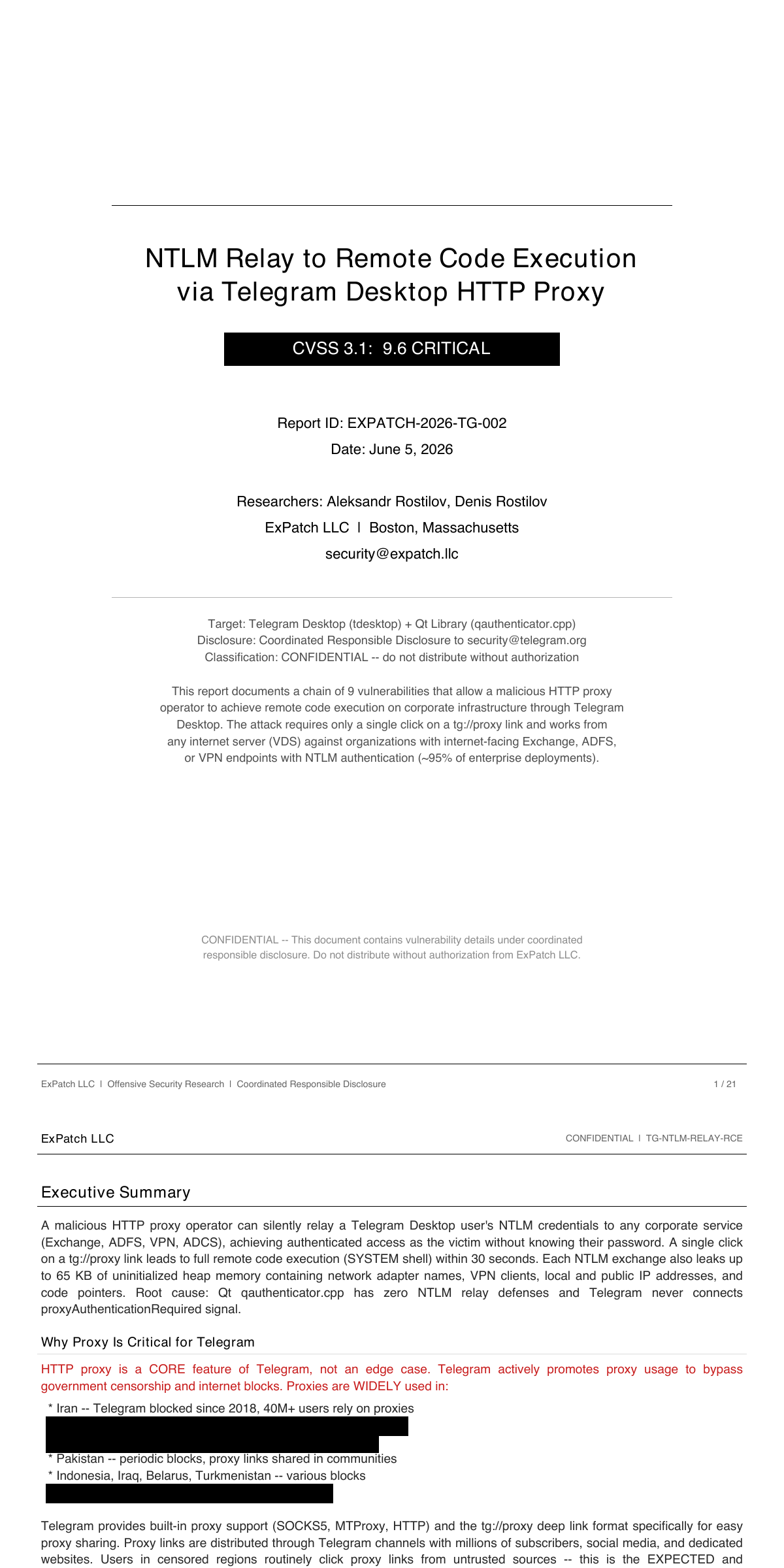 Confidentiality marking and proxy-user threat model